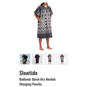 Slowtide Quick Dry Poncho Unisex Change BADLANDS Pockets Hoodie S/M Small Medium
